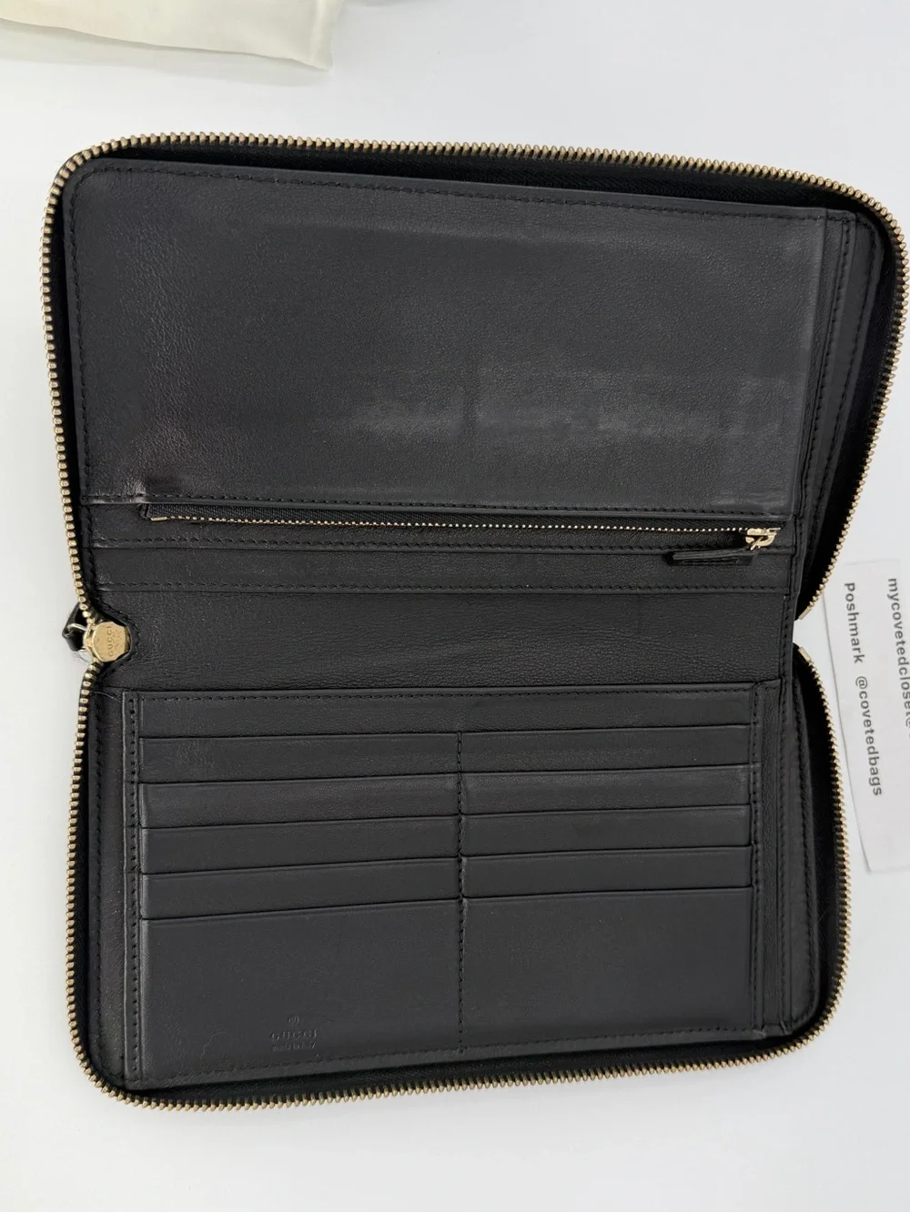 Gucci Black GG Embossed Zip-Around Organizer Wallet Good Condition - Picture 2 of 14
